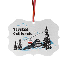 Truckee, California Ornament Aluminum - Truckee, California Mountain Gondola Christmas Ornament, Hanging Decoration, Winter Ornament