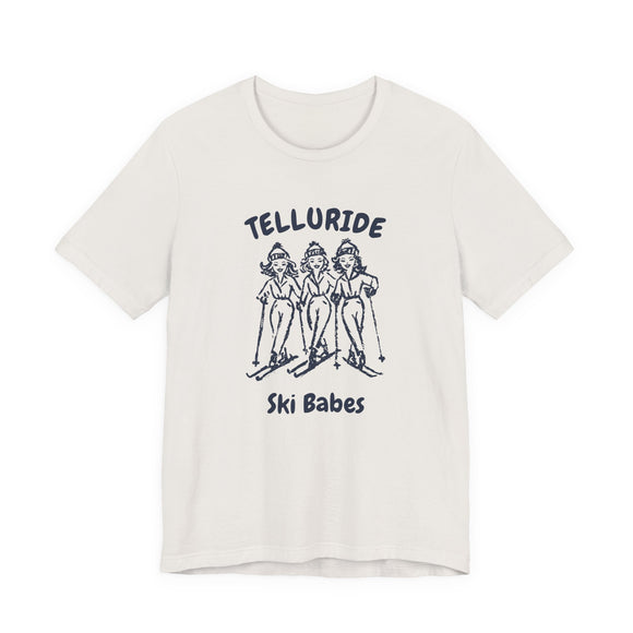 Telluride, Colorado Ski Babes T‑Shirt — Retro Skiing Graphic Tee