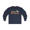 Wyoming Long Sleeve Shirt - Retro Unisex Wyoming Long Sleeve Tee