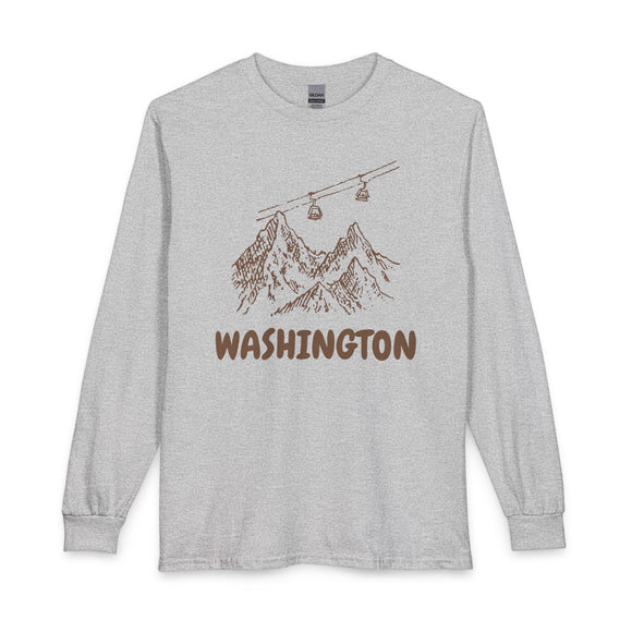 Washington Long Sleeve T-Shirt - Ski Mountain Gondola