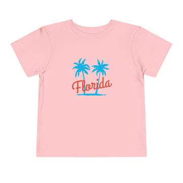 Buy pink Florida Toddler T-Shirt - Retro Palm Tree Unisex Toddler Florida Shirt