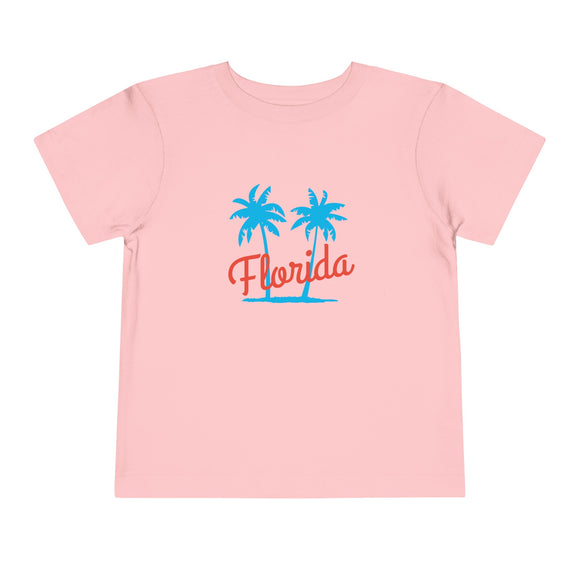 Florida Toddler T-Shirt - Retro Palm Tree Unisex Toddler Florida Shirt
