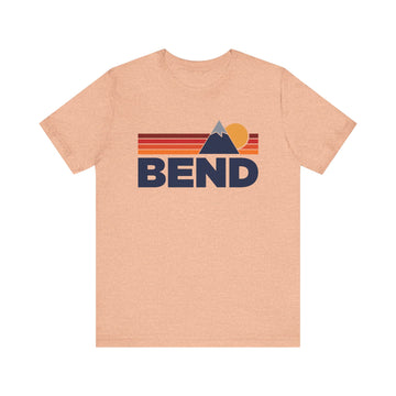 Buy heather-peach Retro Bend, Oregon T-shirt, Mountain Tee, Vintage Bend Unisex Jersey Shirt, Outdoor Hiking Apparel