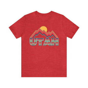 Utah T Shirt Retro Mountain - Unisex Utah Shirt - Stripe Wordmark