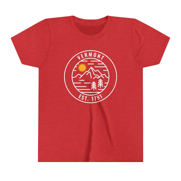 Vermont Youth Shirt - Retro Mountain Vermont Kid's T-Shirt