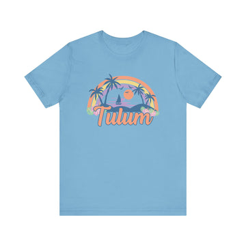 Buy ocean-blue Tulum, Mexico T-Shirt - Retro Beach Unisex Tulum Shirt