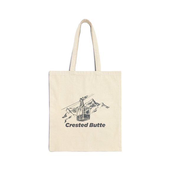 Crested Butte, Colorado Cotton Canvas Tote Bag - 15" x 16"