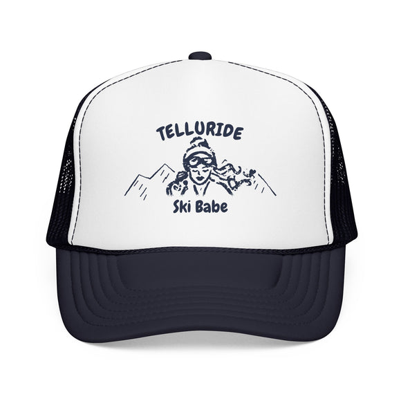 Telluride, Colorado Ski Babe Trucker Hat — Foam Mesh Cap