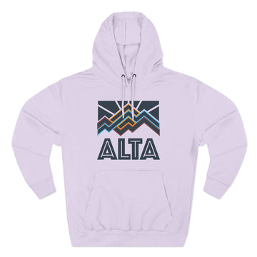 Buy lilac Alta, Utah Hoodie - Retro Mountain Unisex Sweatshirt