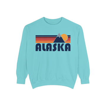 Buy chalky-mint Alaska Mountain Stripes Sweatshirt | Comfort Colors - 100% Cotton