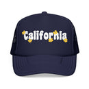 Kids California Foam Trucker Hat - Youth Snapback Cap on white background