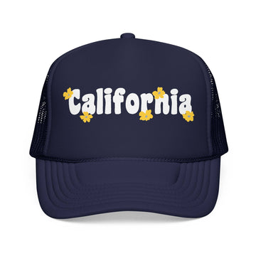 Kids California Foam Trucker Hat - Youth Snapback Cap on white background