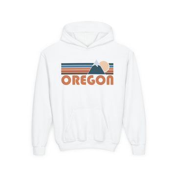 Oregon Youth Hoodie - Retro Mountain Oregon Youth Sweatshirt