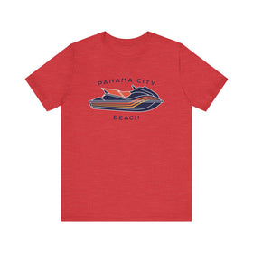 Buy heather-red Panama City Beach, Florida Harbor T Shirt - Jetski Boating Graphic Tee