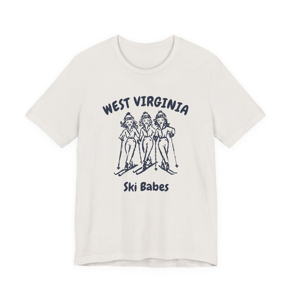 West Virginia Ski Babes T‑Shirt — Retro Skiing Graphic Tee
