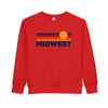 Midwest Toddler Sweatshirt - Retro Sun Midwest Toddler Crewneck Sweatshirt