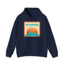 Wyoming Mountain Sun Hoodie - Unisex Wyoming Hooded Sweatshirt, Wyoming Travel Sweatshirt, Wyoming Sunset-3
