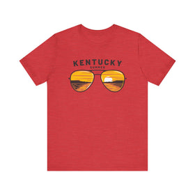 Buy heather-red Kentucky T Shirt - Sunglasses Lake Graphic Kentucky Tee