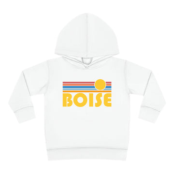 Buy white Boise, Idaho Toddler Hoodie - Retro Sunrise Unisex Boise Toddler Sweatshirt
