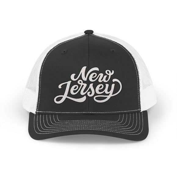 New Jersey Snapback Trucker Cap - Embroidered New Jersey Hat