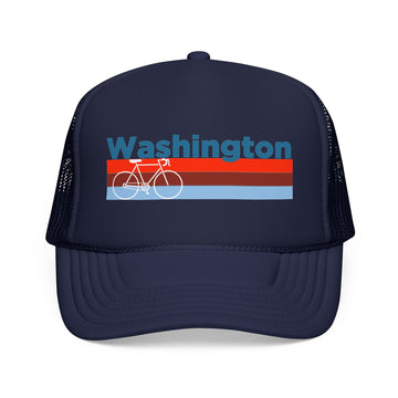 Buy dark-navy Washington Trucker Hat - Foam Washington Bike Cap