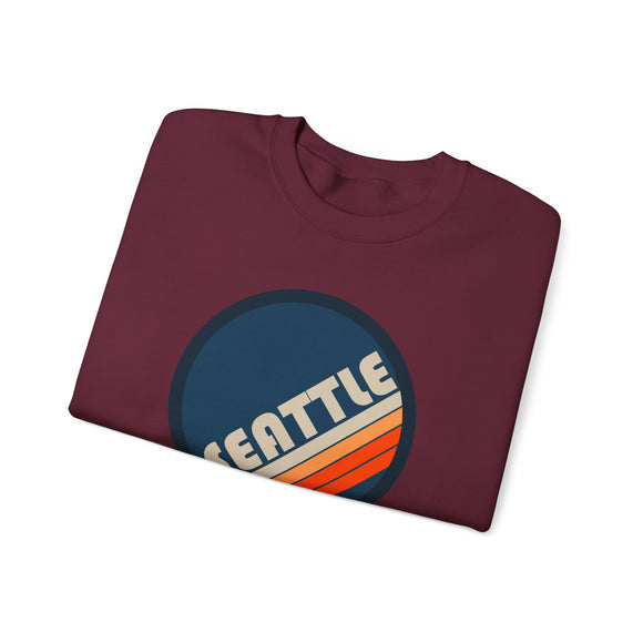 Seattle, Washington Sweatshirt - Retro Graphic Crewneck