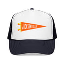 Jacksonville, Florida Pennant Trucker Hat — Retro Flag Foam Cap-4