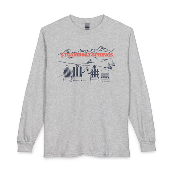 Steamboat Springs, Colorado Après-ski Long Sleeve Shirt - Mountain Retro Skiing