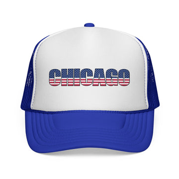 Chicago Illinois Stars and Stripes Trucker Cap - 0