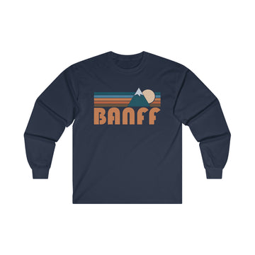 Buy navy Banff, Canada Long Sleeve Shirt - Retro Unisex Banff Long Sleeve Tee
