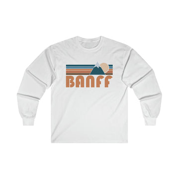 Buy white Banff, Canada Long Sleeve Shirt - Retro Unisex Banff Long Sleeve Tee