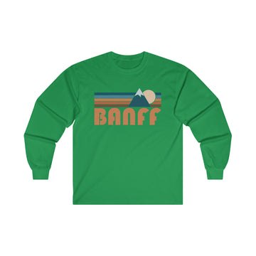 Buy irish-green Banff, Canada Long Sleeve Shirt - Retro Unisex Banff Long Sleeve Tee