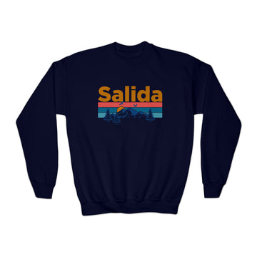 Buy navy Salida, Colorado Youth Sweatshirt - Unisex Kid's Salida Crewneck Sweatshirt