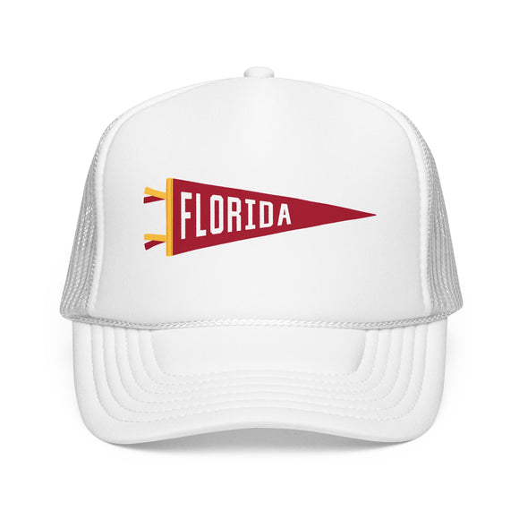 Florida Pennant Trucker Hat — Retro Flag Foam Cap