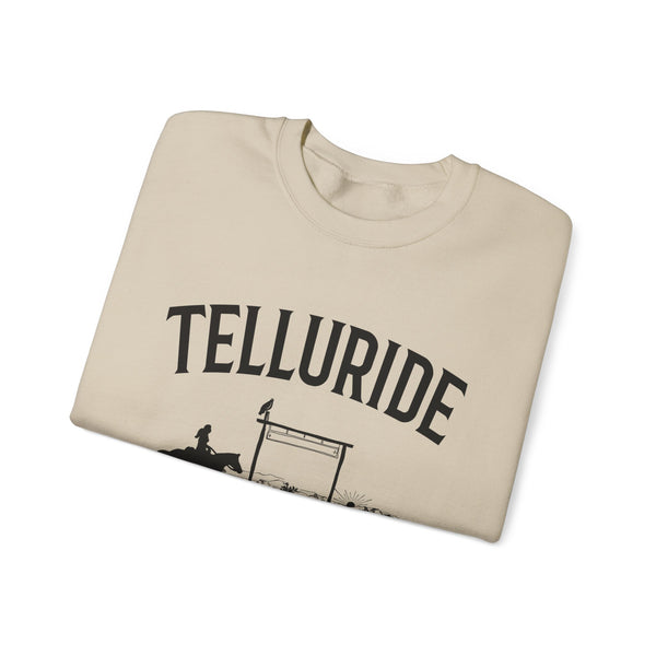 Telluride, Colorado Sweatshirt - Colorado Cowgirl Graphic Crewneck