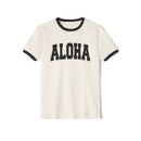 Aloha Cotton Ringer T-Shirt, Hawaii Graphic Tee, Hawaii Shirt, Unisex Tee, Tropical Vibes Shirt-2