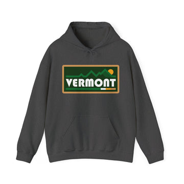 Buy dark-heather Vermont Hoodie - Sun Unisex Vermont Hoodie Graphic Sweatshirt