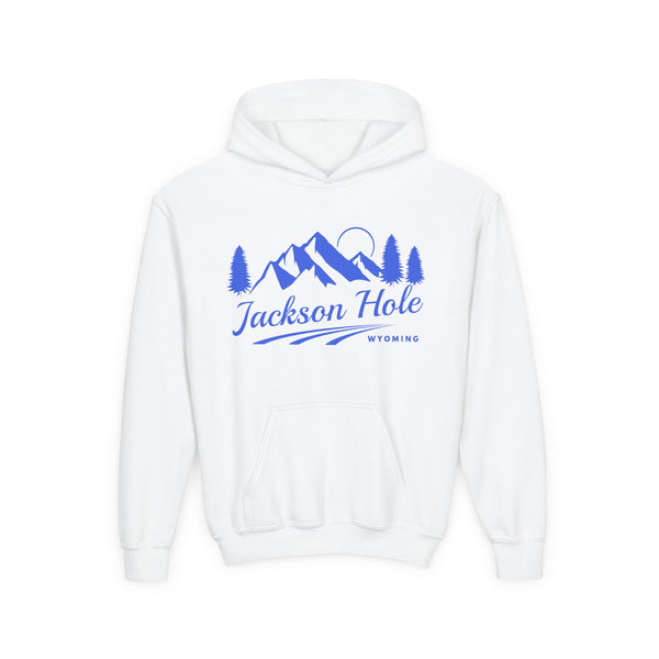 Retro Jackson Hole, Wyoming Youth Hoodie - Mountain Jackson Hole, Wyoming Kids Sweatshirt, Cute Jackson Hole, Wyoming Children's Pullover