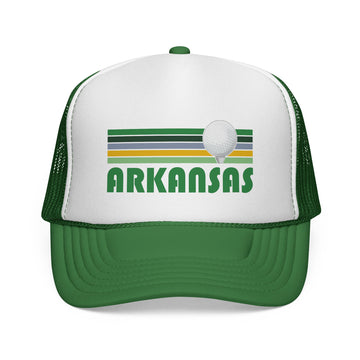 Arkansas Retro Golf Trucker Hat - 0