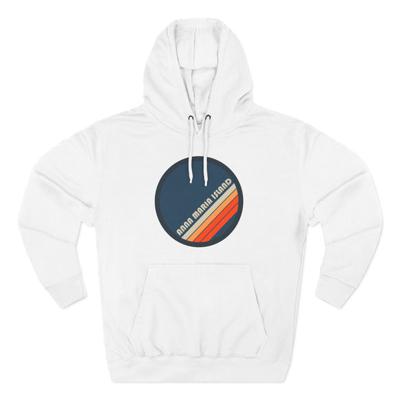 Premium Anna Maria Island, Florida Retro Circle Hoodie — Vintage 70s Striped Logo Pullover