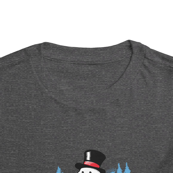 Vermont Toddler Skiing Snowman Graphic Tee - Kids Vermont Shirt