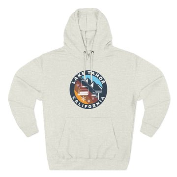 Buy oatmeal-heather Premium Lake Tahoe, California Ski Lift Hoodie