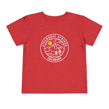 Buy heather-red Steamboat, Colorado Toddler T-Shirt - Retro Mountain Toddler Steamboat Shirt