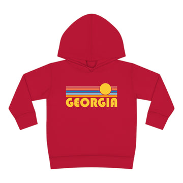 Georgia Toddler Hoodie - Retro Sunrise Unisex Georgia Toddler Sweatshirt
