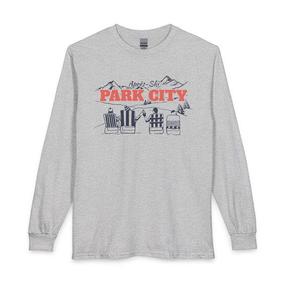Park City, Utah Après-ski Long Sleeve Shirt - Mountain Retro Skiing