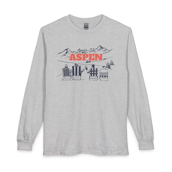 Aspen, Colorado Après-ski Long Sleeve Shirt - Mountain Retro Skiing