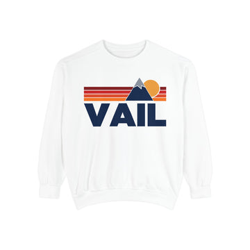 Buy white Vail, Colorado Mountain Stripes Sweatshirt | Comfort Colors - 100% Cotton
