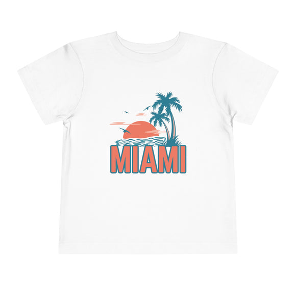 Miami, Florida Toddler T-Shirt - Retro Palm Tree Toddler Miami Shirt