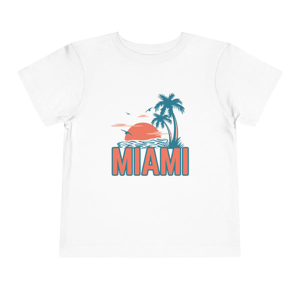 Miami, Florida Toddler T-Shirt - Retro Palm Tree Toddler Miami Shirt