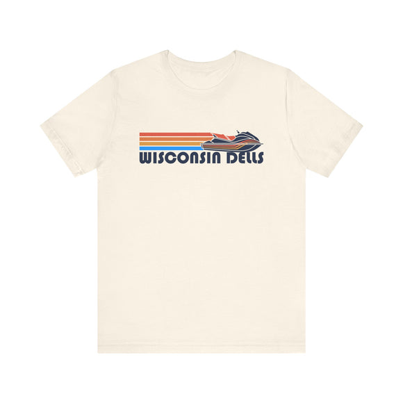 Wisconsin Dells T Shirt - Retro Jetski PWC Graphic Wisconsin Dells Tee